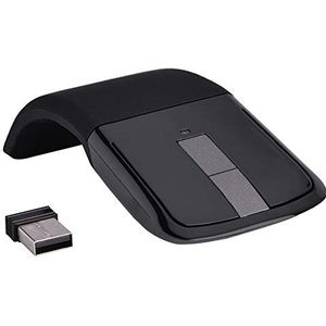 Opvouwbare draadloze aanraakmuis, ergonomische foto-elektrische opvouwbare gamingmuizen met 1000 DPI en USB-ontvanger voor pc / notebook / Smart TV (zwart)