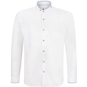 HerzSticht Heren Kleiderdrachthemd (model: Kampenwand) Wit Blauw M