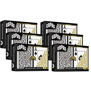 Copag 1546 Design 6-delige kaartspel, 100% kunststof, zwart/goud