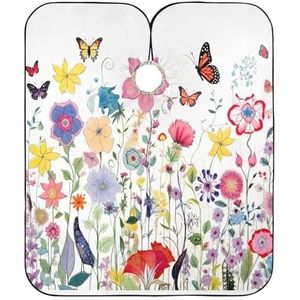 Kapperscape rustieke bloem kappercape verstelbare tondeuse cape geschikt haar kapsalon cape voor kappers kappers kapsel huishouden 140 x 168 cm