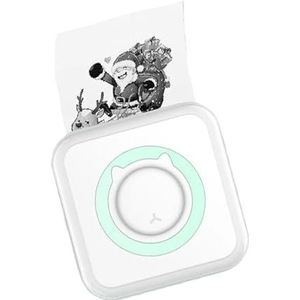 Draagbare Mini Thermische Printer Draadloos BT 203dpi Foto Label Memo Verkeerde Vraag Afdrukken Met USB Kabel Draagbaar Helder Afdrukken(Blue)