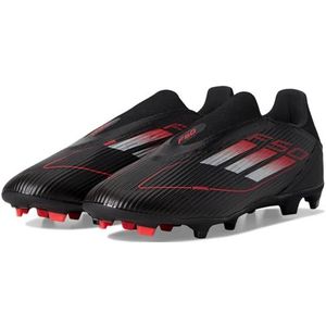 adidas Unisex F50 League Laceless Firm Multi Ground Sneaker, Black/Iron Metallic/Lucid Red, 12 US Men
