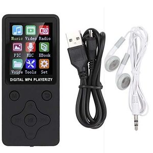 Garsent 8 GB draagbare MP3-speler, 1,8 inch Bluetooth 4.2 FM-radio, digitale audiospeler, MP4-muziekspeler met luidspreker, voicerecorder hoofdtelefoon, ondersteuning tot 32 GB (zwart)