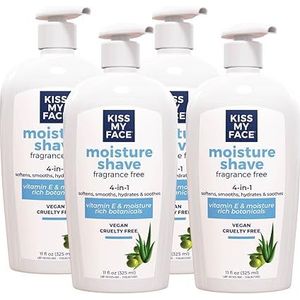 Kiss My Face Moisture Shave Shaving Cream, Fragrance Free Shaving Soap, 300 ml, pumps (pak van 4) door Kiss My Face