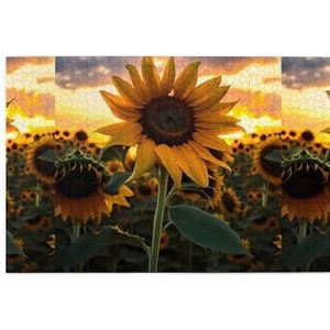 Boerderij zonnebloem creatieve puzzelkunst, 1000 stuks gepersonaliseerde fotopuzzels, veilig en milieuvriendelijk hout, een goede keuze voor geschenken