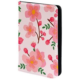 Paspoorthouder Paspoorthoes Beauty Roze Pruimenbloesem Paspoort Portemonnee Reizen Essentials, Meerkleurig, 11.5x16.5cm/4.5x6.5 in