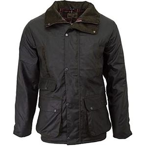 Walker and Hawkes Hawthorn - Waxjas voor heren - licht gevoerd - Olijfgroen - XXL