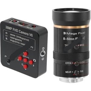 Zoomlens, varifocale lens, 38MP FHD 60FPS Camera USB 1080P HD Streaming Webcam Opname Industrie CS-Mount Microscoop Camera Met 8-50mm Varifocale Len voor industriële videoIndustriële video
