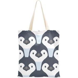 FRODOTGV Leuke Pinguïn Babies Patroon Grijs Zwart Tote Bags Canvas Tote Bag Met Zakken Tote Bag Tote Bag Voor Vrouwen Werk Goedkope Tote Bag Plain Tote Bags Om Te Versieren, Cute Penguin Babies