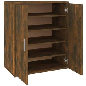 vidaXL Schoenenkast 60x35x70 cm bewerkt hout gerookt eikenkleurig, opbergrek voor schoenen, opbergstellage voor schoenen, schoenenordener
