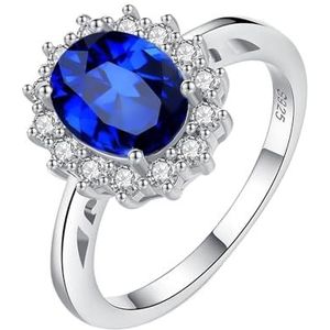 Dames rode edelsteen klassieke ring S925 zilveren Kasjmir saffier sieraden groene armband (Color : Blue_No.8)