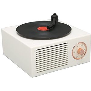 Mini Bluetooth 5.0 Draadloze Luidspreker in Klassieke Stijl, Ouderwetse Schattige Speaker Met Luid Volume, AUX/Geheugenkaart-Ingang (Wit)