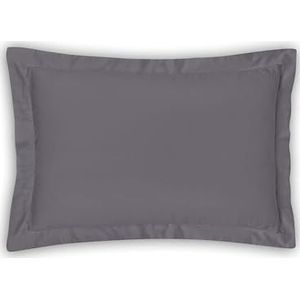 Magano® Luxe kussensloop, 50 x 70 cm, grijs, bamboe en katoensatijn, 400 TC premium kwaliteit, hypoallergeen en temperatuurregulerend, 5 cm opstaande zoom, hoofdkussensloop 50 x 70 cm, donkergrijs