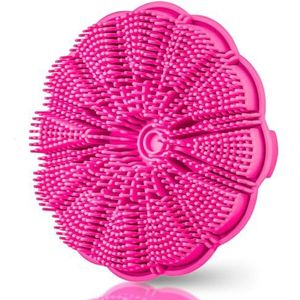 MTDLYICE Siliconen lichaamsscrubber, doucheborstel exfoliërende huid siliconen scrubber, schuimende diepe reiniging, duurzaam, geschikt voor alle huid (rood)