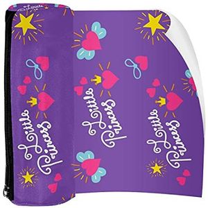 Potlood Case Pen Tas Houder met Rits Coin Organizer Tassen Make-up Cosmetische Pouch voor Vrouwen Tiener Meisjes Jongens Kinderen, Kleine Prinses Hart Wing Sterren Kleurrijk