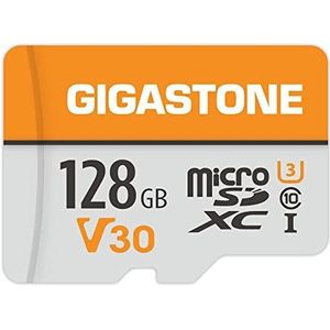 Gigastone 128GB micro SD geheugenkaart, geschikt voor Nintendo Switch Camera GoPro DJI Drone, Hoge snelheid 95 MB/s voor 4K UHD Video, A1 U3 C10 Micro SDXC Kaart met Mini Case en SD Adapter