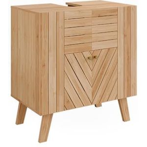 Vicco Wastafelonderkast Lucie, bamboe, 60 x 65 cm met 2 deuren