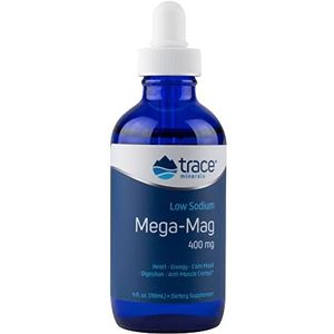 Trace Minerals Mega-Mag 400 mg magnesium | vloeibaar magnesiumchloride | ondersteunt bloeddruk, hartgezondheid, ontspannen stemming, spijsvertering en slaap | helpt bij de spierkracht | (118 ml)