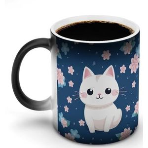 Leuke Kat Japanse Koffie Mok Gepersonaliseerde Kleur Veranderende Mok Warmtegevoelige Koffie Thee Cup voor Vrouwen