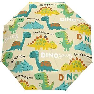 Dinosaurus Cartoon Baby Dier Automatische Opvouwbare Paraplu UV-bescherming Auto Open Sluiten Opvouwbare Zonneblokkering Paraplu's voor Reizen Vrouwen Jongens Meisjes