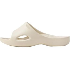 UBOHUZ Lichtgewicht zomerslippers voor dames, antislip, open teen, outdoor, strand, doucheslippers, comfortabele stijlvolle huisschoenen voor badkamer, zwembad, Wit, 44/45 EU