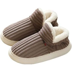 Pluffi pantoffellaarsjes Pluffi De gezellige, stijlvolle pantoffel met warme pluche voering pantoffels for dames(Coffee,44-45)