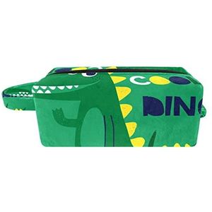 Cosmetische tas,kleine handtas make-uptas voor damesportemonnee,groene cartoon dinosaurus,make-uptasjes voor op reis