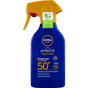 NIVEA Sun Maxi zonnespray Protect & Hydrate SPF 50+ in 270 ml spuitfles, zonnecrème met vocht gedurende 48 uur, zonnecrème met biologisch afbreekbare formule