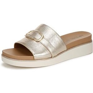 LifeStride Genevieve Slide sandaal voor dames, platino goud kunstleer, maat 36,5 EU, Platino Gold kunstleer, 5.5 UK Wide