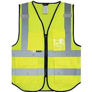 Salzmann Reflecterende vest met hoge zichtbaarheid - Gemaakt van 3M reflecterend materiaal - Met 4 voorzakken en ritssluiting
