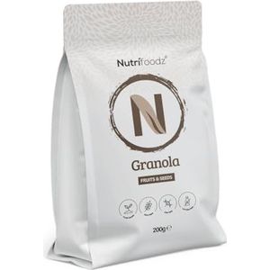 Nutrifoodz Granola - Kokosvlokken, Knapperige Gierst, Zonnebloempitten, Pompoenpitten en Gojibessen - Vegan - Suikervrij - 100% Biologisch