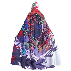 SSIMOO Paarse vlinder betoverende volwassen cape met capuchon voor Halloween en feestkostuums - modieuze damesgewaden, capes