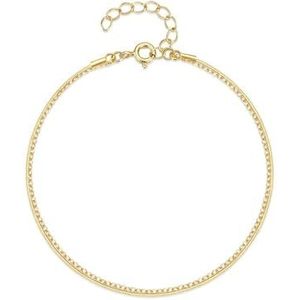 Dames goud wit goud 925 sterling zilver dubbele ketting armband sieraden(Color:Gold_S925)