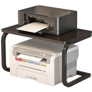 Printerstandaard, Media-opbergkast, 2-laags AV-mediakaststandaard, Multifunctionele Thuiskantoororganisator For Printerscanner, Faxmachine, Kopieerapparaat (Color : Black)