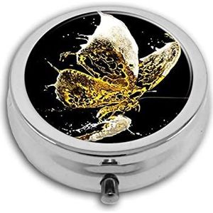 Bier Serie Pil Box-3 Compartiment Geneeskunde Pil Case, Draagbare Geneeskunde Tablet Vitamine Houder Organizer voor Portemonnee Pocket Reizen Geschenken