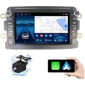 Android 13.0 2 Din Autoradio 7"" Touchscreen Auto Stereo Voor Dacia Met Draadloze Carplay Android Auto GPS Navigatie AHD Omgekeerd Beeld Stuurwielbediening(P1(1G+16G))