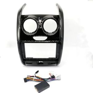Autoradio-fasciapaneelplaatframe 9'' Adapter Box Autoradio DVD Speler Fascias Frame Voor R&enault Voor Duster Dashboard Montage Paneel Kit Dashboardbekledingframe(Framekabel canbus)