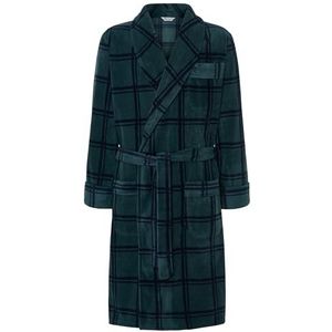 El Búho NOCTURNO Badjas Heren Polaire Winter Kamerjas voor Mannen Premium Ochtendjas Spa Bedrukt, 100% Polyester, Groen 0609, L