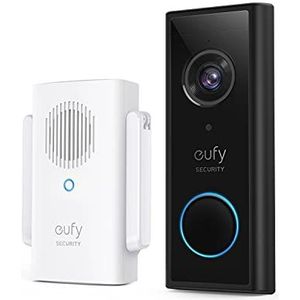 eufy Security, Draadloze videodeurbel (op batterij) met 2K HD, geen maandelijkse kosten, geïntegreerde AI voor menselijke detectie, tweerichtingsaudio, eenvoudige zelfinstallatie
