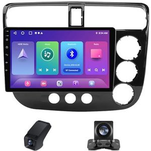 Carplay autoradio 2 Din geldt voor Honda Civic 7 LHD RHD 2000-2006 met Android Auto Bluetooth 9 inch touchscreen autoradio met GPS stuurwielbediening FM WIFI + achteruitrijcamera(B,C10)