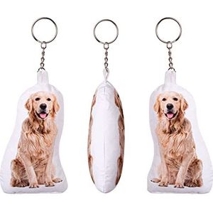 Kussen met eigen Foto Personaliseerbaar Sleutelhanger Cadeau huisdier 3D dier kussen in de vorm van een hond of kat dier (10 cm) gevulde [091]