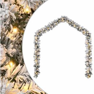 vidaXL Kerstslinger met LED-verlichting 10 m PVC groen, kerst krans, kerst ornament, opknoping kerst decor, kerst decoratie, kerst decoratie