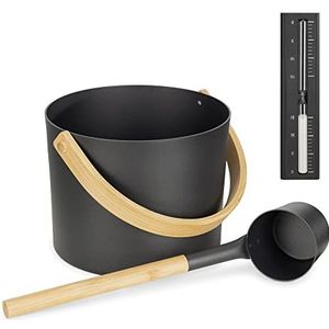 Sauna-onderdelen - Driedelige Set - Aluminium - Bamboe Handvat