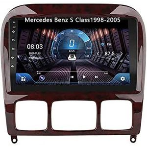 Android 10 Dubbel Din Auto Stereo 9 ""HD Auto MP5 Speler Touch Multimedia Voor Mercedes Benz S Class 1998-2005 Ondersteuning Spiegel Link/Stuurbediening/WiFi/Dual USB Backup Camera (Color : 4G+WIFI 8c