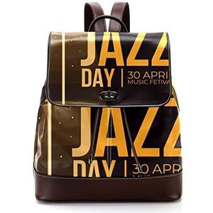 Internationale Jazz Dag 30 April Muziek Festival Gepersonaliseerde Casual Dagrugzak Tas voor Tiener, Meerkleurig, 27x12.3x32cm, Rugzak Rugzakken