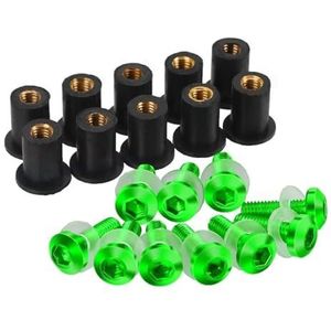 Windscherm Bouten Schroeven Voor CRF1000L 2016 2017-2022 5mm 10 STUKS Motorfiets Voorruit Bouten Moeren(Groente)
