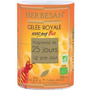 Herbesan - Gelée Royale 1000 mg Bio – 25 dagen programma – Herbesan – pot met 25 g + doseerlepel