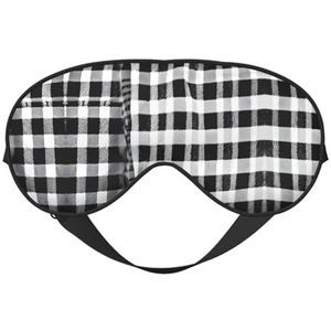Zwart-wit geruite print, uniseks, ultrazacht, lichtblokkerend oogmasker voor optimaal comfort