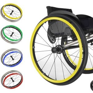 Silicium rolstoel duwt de wieldoppen, 1 paar rolstoelhoezen for duwhoezen, rolstoelhoezen for handgrepen(Giallo,24in)