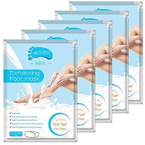 Voetmaskers, sokken, 5 paar eeltverwijdering, voetpeeling, verzorgende exfoliërende voor effectief bij eeltplekken en dode en droge huid (voetmasker, sokken)